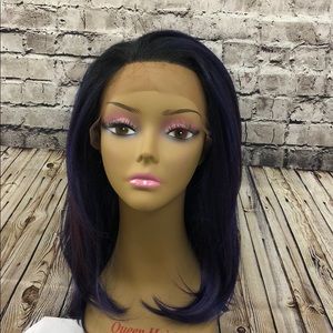 Sapphire ombré human blend lace front wig NEW